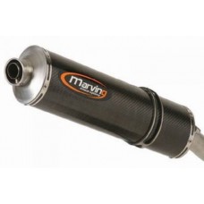Marving Terminale/Scarico Singolo Ovale In Carbonio Per Kawasaki Er 5